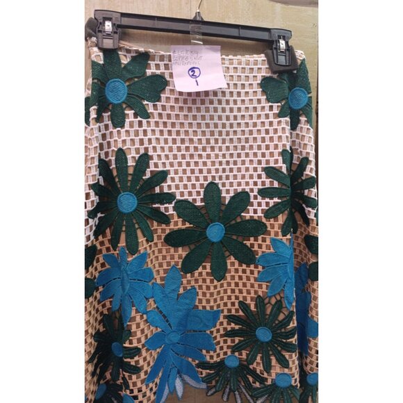 Eva Franco Floral Embroidered Midi Skirt with Uneven Hemline NWT - Picture 4 of 4